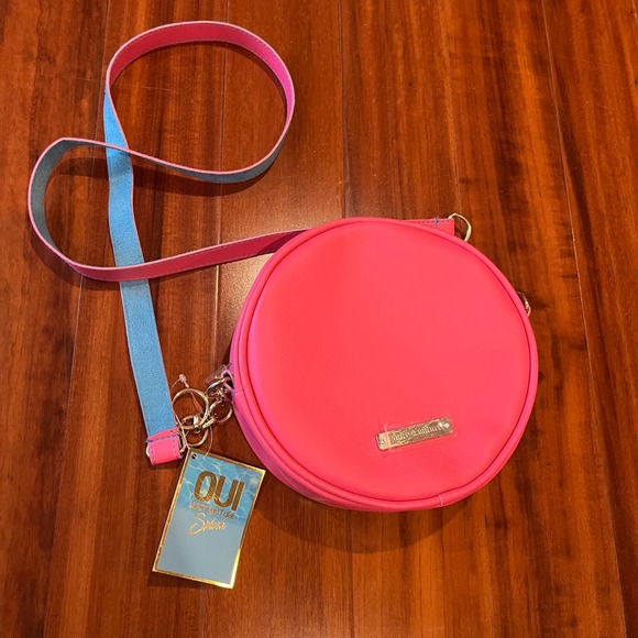 Juicy Couture Handbags - Juicy Couture Purse Bag Oui Splash Hot Pink Blue Round Crossbody Small New‎ NWT
